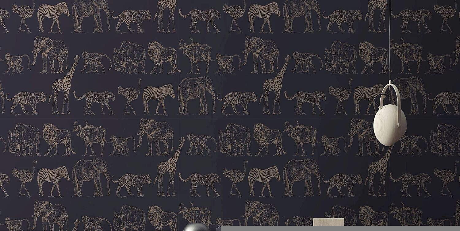 vidaXL Midnight Navy Animal Safari Wallpaper Test TOP Angebote ab 24,99