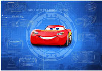 Komar Fototapete "Cars3 Blueprint - Gr&ouml;&szlig;e 368 x 254 cm" bedruckt glatt Kinderzimmer