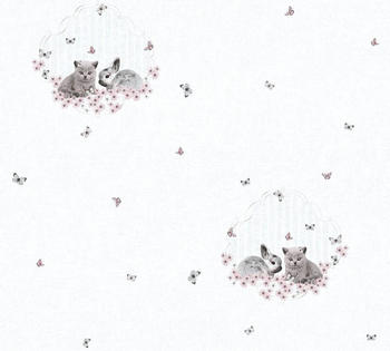 A.S. Creation Little Stars Katze/Hase 10,05 x 0,53 m grau (35564-2)