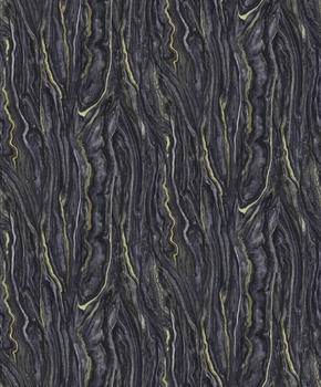 Erismann Elle Decor Liquid Marble Black Gold Textured Vinyl Wallpaper