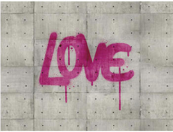 Livingwalls The Wall Betonoptik Love Graffiti 7-tlg. 371 x 280 cm (38265-1)