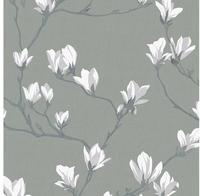 LAURA ASHLEY Vliestapete "Magnolia Grove" floral gemustert FSC zertifiziert, mit