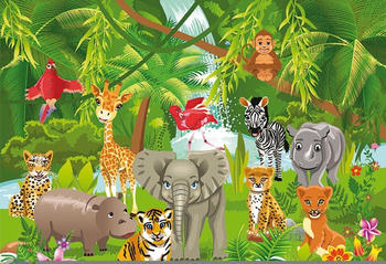 PaperMoon Kids Jungle Animals 200 x 149 cm