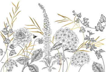 Komar Bumble Bee gold/schwarz/weiß 400 x 280 cm