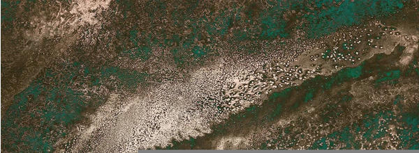Komar Molten Copper silber/braun/grün 400 x 280 cm