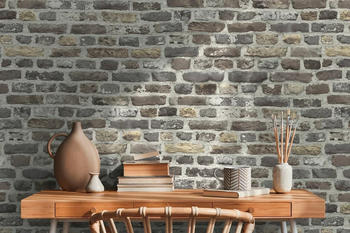 Livingwalls Bricks & Stones grau/braun/weiß