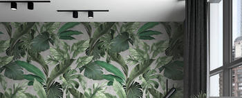Marburg Tapeten Leaves texturiert moderne für Wohnzimmer Schlafzimmer Küche grau (31573939-0)