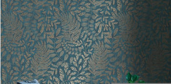A.S. Creation Florale Tapete THE BOS 0,53 x 10,05 m blau-gold