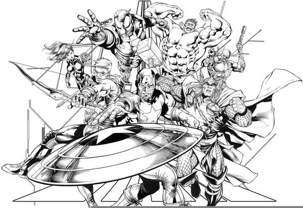 Komar Avengers Black & White 300 x 280 cm (IADX6-066)