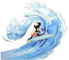Komar Vliestapete »Mickey Surfing«, 300x280 cm (Breite x Höhe)