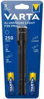 VARTA LED Taschenlampe mit 2x AA Batterien, Aluminium Licht F20 Pro Licht, Lampe mit