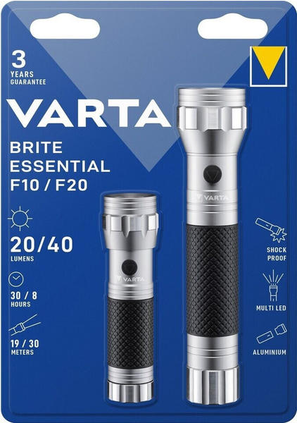 Varta Brite Essential Twin Pack F10 & F20