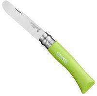 Opinel Schnitzmesser No.7, Kindermesser, gerade Klinge, gr&uuml;n