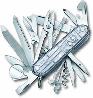 Victorinox Taschenmesser Swiss Champ 1.6794.T7, 33 Funktionen, silber transparent