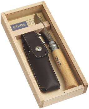 Opinel Geschenkset Taschenmesser Buchenholz Gr.8 mit Etui in Holzbox