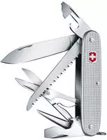 VICTORINOX - Mittleres Taschenmesser Farmer X Alox, 10 Funktionen, Silber 0.8271.26