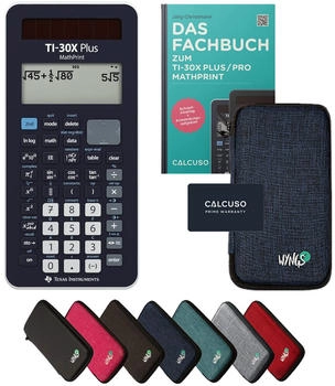 Texas Instruments TI-30X Plus MathPrint + Schutztasche und Fachbuch blau