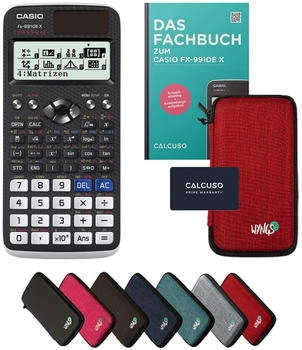 Casio FX-991DE X ClassWiz mit Schutztasche und Fachbuch rot