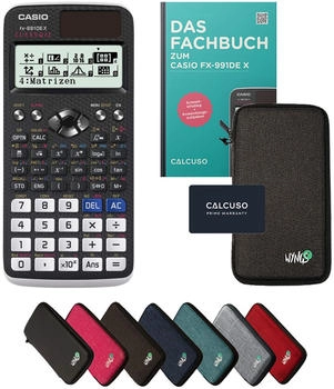 Casio FX-991DE X ClassWiz mit Schutztasche und Fachbuch dunkelgrau
