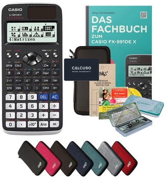 Casio FX-991DE X ClassWiz mit Schutztasche und Fachbuch schwarz