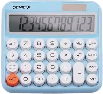 Genie 612 B Tischrechner 12-stellig Dual Power Blau (12777)