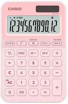 Casio MS-20YC Tischrechner mit Zeitrechnung, hellrosa (MS-20YC-LP)