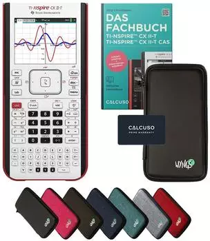 Texas Instruments TI-Nspire CX II-T Grafikrechner Smart Set mit Schutztasche schwarz & Fachbuch