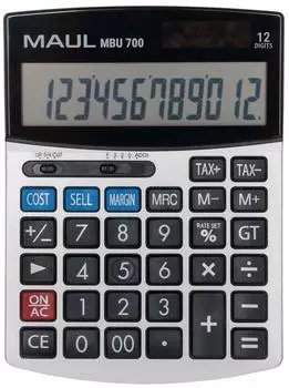 MAUL MBU 700 Tischrechner 12-stellig, Solar/Batterie, schwarz (7269890)