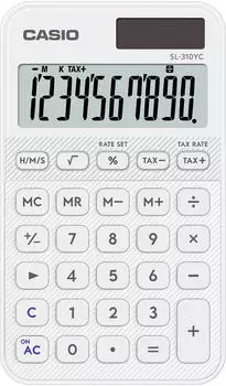 Casio SL-310YC Taschenrechner mit Zeitberechnung, wei&szlig; (SL-310YC-WE)