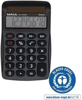 MAUL ECO MJ 455 Tischrechner 8-stellig Solar, schwarz (7263190)