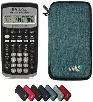 Texas Instruments TI-BA II Plus Finanzrechner mit Schutztasche t&uuml;rkis