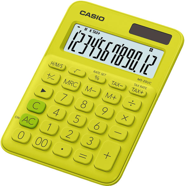 Casio MS-20UC-YG Taschenrechner Desktop Einfacher Taschenrechner Gelb