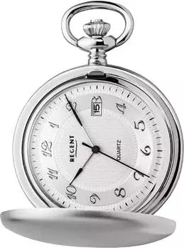 Régent Herren Taschenuhr analog, silbernes Gehäuse (URP732)