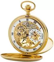 Regent Taschenuhr Herrenuhr, Handaufzug, Glasboden, Edelstahlgeh&auml;use,...