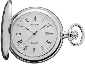 Régent Taschenuhr Savonnette Herren, analog, silber (P-737)