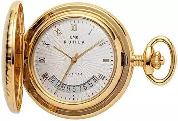 Ruhla TU-8836 Taschenuhr Herren, Quarz, vergoldetes Gehäuse, Sprungdeckel (82000R8836)