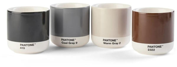 Pantone Cortado Porzellan-Thermobecher - 4er Set - Natur-Farben - 5er Set à 190 ml - 7,9x7,9x8 cm