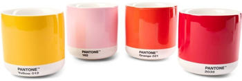 Pantone Latte Macchiato Porzellan-Thermobecher - 4er Set - klassische Farben - 4er Set à 220 ml - 8,7x8,7x9 cm