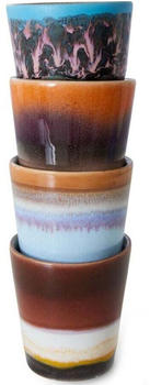 HKliving 70's Ceramic Ristretto Becher 4er-Set - solar - 4er-Set: 80 ml - Ø 5,8 cm - 5,8x5,8x6,2 cm