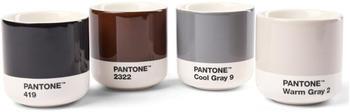 Pantone Porzellan Macchiato Becher - 4er Set - Natur-Farben - 4er Set - 100 ml - 6,2 x 6,2 x 6,3 cm