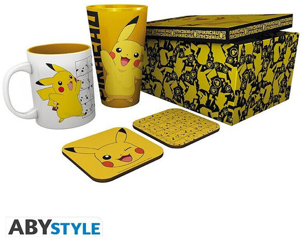 ABYstyle Pokemon Gift Pack Glass XXL + Mug + 2 Coasters Pikachu
