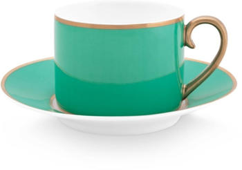 PiP Studio Chique Tasse mit Untertasse gold-grün 0,22 l