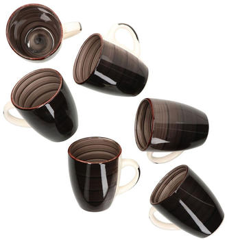 MamboCat Coffeeblack Kaffeebecher mit Henkel schwarz 6er Set
