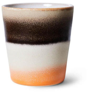 HKliving 70's ceramics mug Kaffeebecher Bomb black/ white/ orange 180 ml Ø 7,5 cm x H 8 cm