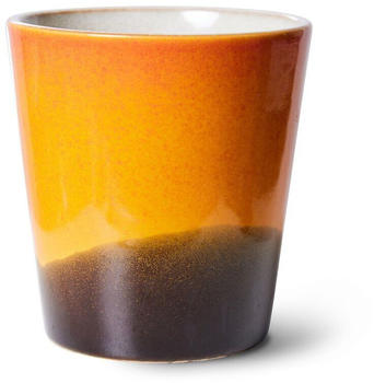 HKliving 70's ceramics mug Kaffeebecher Sunshine orange/ black 180 ml Ø 7,5 cm x H 8 cm
