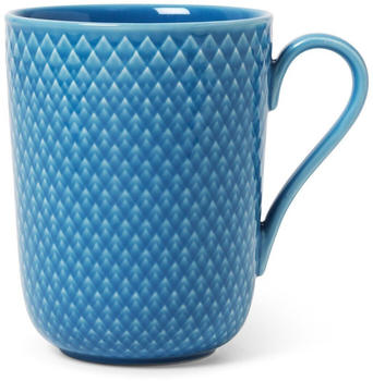 Lyngby Porcelæn Rhombe Tasse mit Henkel 33cl Blau