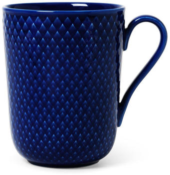 Lyngby Porcelæn Rhombe Tasse mit Henkel 33cl Dunkelblau