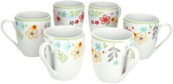 MamboCat 6er Set Variant Blümchen Kaffeebecher 350ml