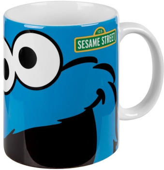 United Labels Sesamstra&szlig;e Tasse Kr&uuml;melmonster Wei&szlig; Blau 320ml