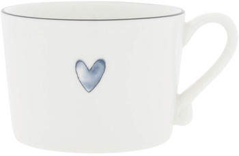 Bastion Collections Tasse, Becher IRIS BLUE HEART Herz 300ml weiß blau